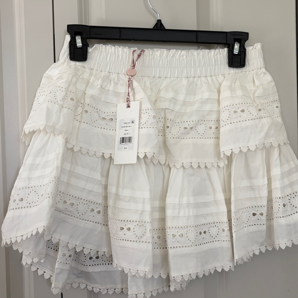 White Eyelet Tiered Skirt